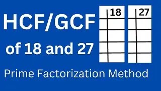 GCF/HCF of 18 and 27 l Prime Factorization method