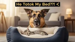 German Shepherd Shocked &ndash; Kitten Took His Bed! 🐶🐱😲