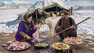 Surviving a Freezing Winter as a Shepherd in Afghanistan| Cooking Sheep&rsquo;s Meat| Daily Routine Life