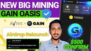 BIG MINING APP LAUNCH $500 Confirm Avive World Gain Oasis 💰💰 | Avive TG Mini Bot