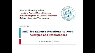 GRCN6305: Adverse Reactions to Food: Allergies and Intolerances &ndash; 1