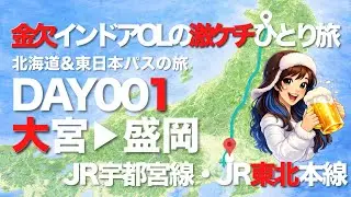 【北海道&東日本パス】金欠インドアOLがビールを求めて限界鈍行旅 DAY1 東日本北上編 大宮〜盛岡／1人旅Vlog
