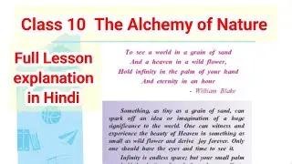 The alchemy of nature class 10 english explained in hindi | class 10 english the alchemy of nature 
