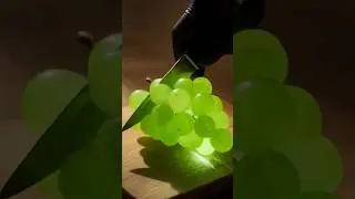Glowing Crystal Grapes ASMR 🍇✨ Satisfying Slice #asmr #trending #fruit #satisfying
