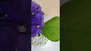 Simple Hydrangea flower crape paper tutorial step by step #short
