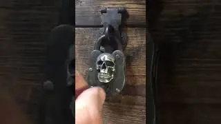 Skull cast iron wicca lock pirate antique treasure chest medievil skeleton key#youtubeshorts