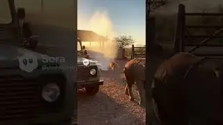 Elephant Sprays Water on Unsuspecting Cat 🐘💦 #shorts #funnyanimals #elephant