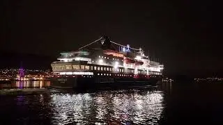 Hurtigruten MS Nordkapp, Abfahrt in Bergen, 10.12.2024