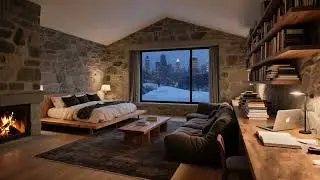 Winter Haven: Crackling Fireplace & Snowstorm Ambience for Deep Sleep, Insomnia Relief & Total Relax