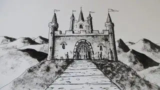 How to Draw a Castle: Step by step