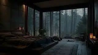 Heavy Rain Outside, Warm Bedroom Inside | Cozy Sleep ASMR