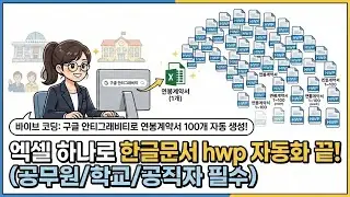 구글 안티그래비티Antigravity로 엑셀 1개를 HWP 100개로! 바이브코딩 업무자동화 실전 공무원·교사 필수 시청