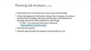 Job Analysis Lecture Part 2