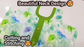 Kurti Front Neck Design Cutting and Stitching Step by Step 