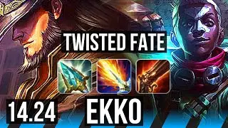 TWISTED FATE vs EKKO (MID) | Godlike | KR Master | 14.24
