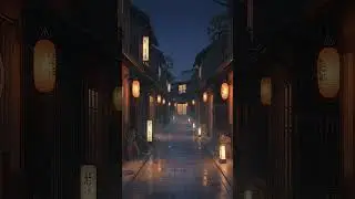 4K Cozy Japanese Night Street | Lantern-Lit Calm for Sleep & Study #Short