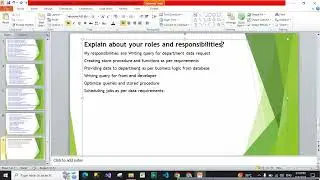 Explain about your roles and responsibilities |SQL developer interview questions