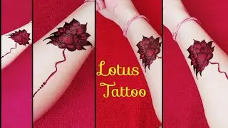 How To Make Lotus Tattoo At Home | Beautiful Lotus Flower Tattoo | Temporary tattoo