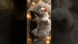 Precious Kitten Hugs Its Mama Cat