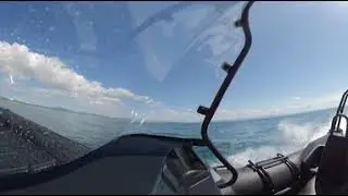 Awesome AMP 8.4 amphibious 400hp RIB in 360 degree sea trial