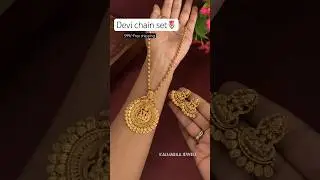 Best seller devi chain set with earrings for ₹599/-To order Dm or Whatsapp 9746378079#shorts