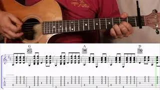 How to Play the Chords to Oh Lonesome Me by Don Gibson on Guitar with TAB