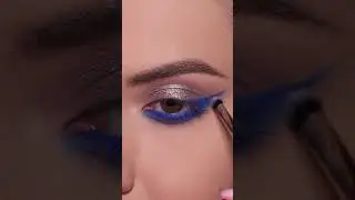 Deep blue smokey liner eye makeup tutorial 💙 #makeup