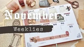 🔑💀 November 2023 Weeklies - Gothic Mysteries Bullet Journal Plan with me