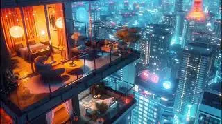Tokyo Rain Balcony 🌧️ | Chill Jazz Ambient for Focus, Relax & Night Vibes