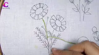 Elegant Cosmos Flower Embroidery Tutorial, Flower Embroidery Design for Beginner, Hand Embroidery
