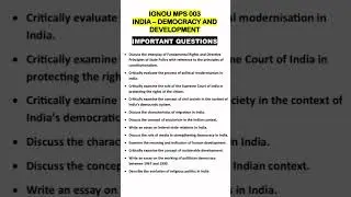 IGNOU MPS 003 IMPORTANT QUESTIONS |mps 03 December 24| #ignouquestionpaper #ignousociology #mps003