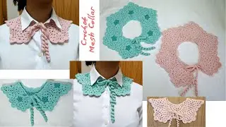 VINTAGE STYLE CROCHET COLLAR | CROCHET COLLAR WITH PENTAGON MOTIFS | CROCHET COLLAR PATTERN EASY