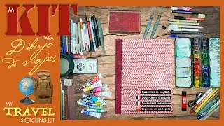 Kit para 🎨dibujo de ✈️viaje, esto es lo que llevo en mis viajes. Travel sketching kit, what to bring
