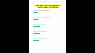 Psych Tech  Nursing Abbreviations  Latest Update  100 Correct773