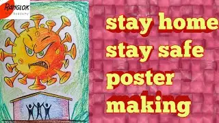 Learn colouring steps of stay home stay safe painting -2