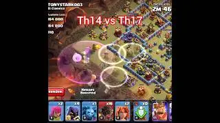 Th14 vs Th17 Unbelievable war attack || fireball attack strategy || #coc #clashofclans #shorts