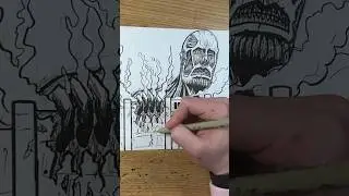 COLOSSAL TITAN for Inktober🤯 #shorts
