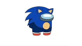 How to Draw Sonic Crewmate? Among Us Drawing, Draw and Color Sonic Crewmate, Draw Among Us