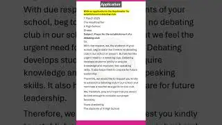 Application for Establishment of a Debating Club | English Application Writing | #gazistudycare
