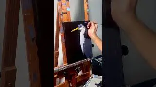Working on a new blue heron painting.  This will be a new lesson!  #acrylic #painting  #art #heron