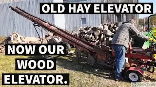 OLD HAY ELEVATOR NOW OUR WOOD ELEVATOR | MOVING LIGHTS IN BARN.