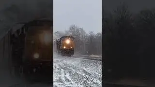 CSX M277 kicking up snow