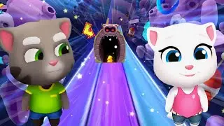 TALKING TOM GOLD RUN Vs ANGELA GOLD RUN DOUBLE SCREEN PLAY GAME