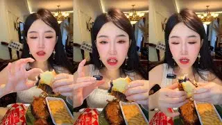 CRUNCHY ASMR Mukbang: Fried Purple Yam Cake 💜✨