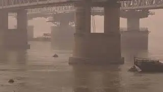 Simariah Ghat, Bihar , River Ganges.. Stock Footage 
