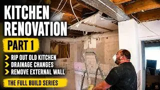 Open plan kitchen build (UK) Pt1 Removing the old wall & kitchen units