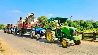 Complete work on VCH 2200 vardhman harvester and powertrack tractor fully loded 