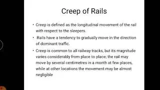 Creep in rails