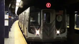 IND Queens Boulevard Line: E Trains at Queens Plaza [R160A, R160B] - NYC Subway