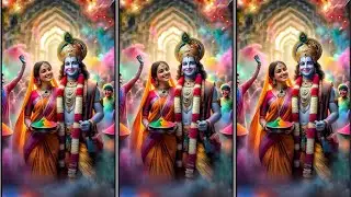 Happy Holi Status 2024 ! Holi 4k Full Screen Status ! Radha Krishna Holi Status ! #holi #shorts
